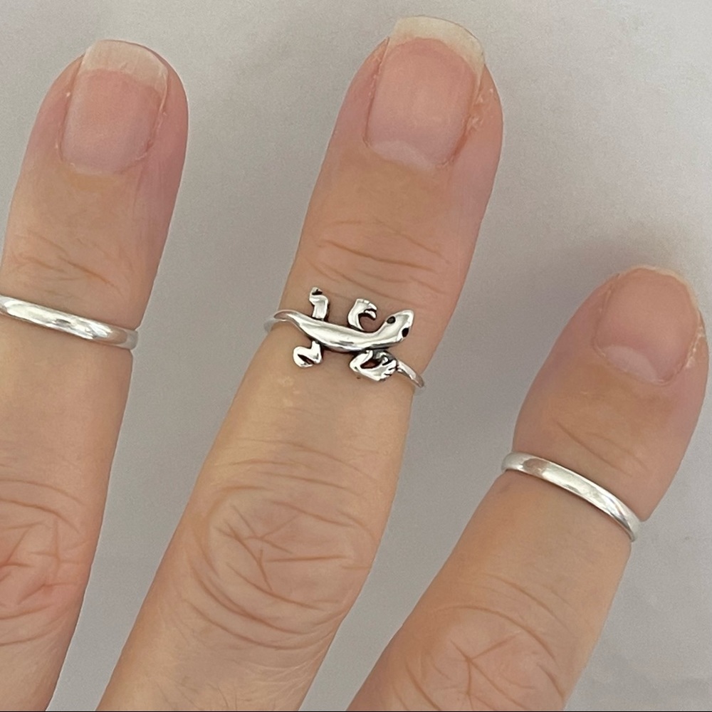 Sterling Silver Lizard Toe Ring, Silver Gecko Rin… - image 6